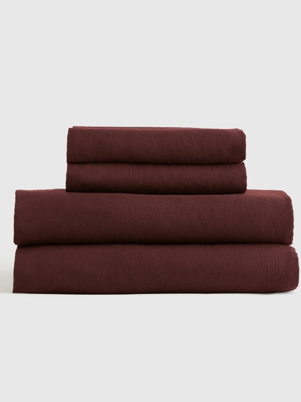 Quince Linen Sheet Set in Burgundy